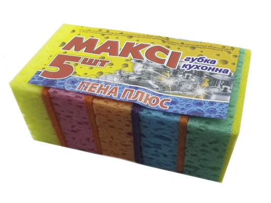 Губка кухонная Макси пористая - сыр 1 уп. = 5 шт.