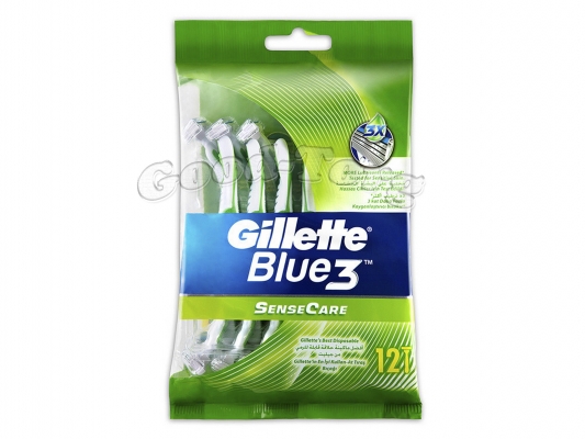 Одноразовый станок Gillette Blue 3  зеленые- 12 шт., плавающая головка, 3 лезвии.