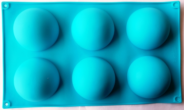 Силиконовая форма сфера из 6 шт. 29 см.×17 см.  D шара.7см.