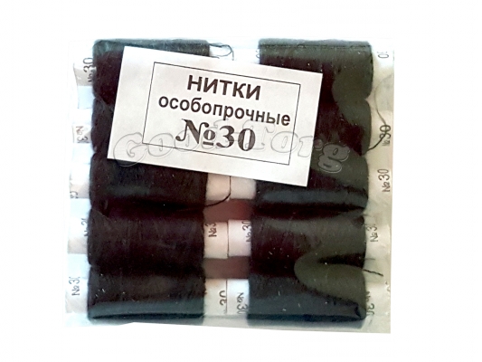 Нить №30 х/б, Никополь (10 черных)